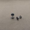 Stainless steel screw back silver/black earrings