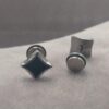 Stainless steel star shape screw back earrings