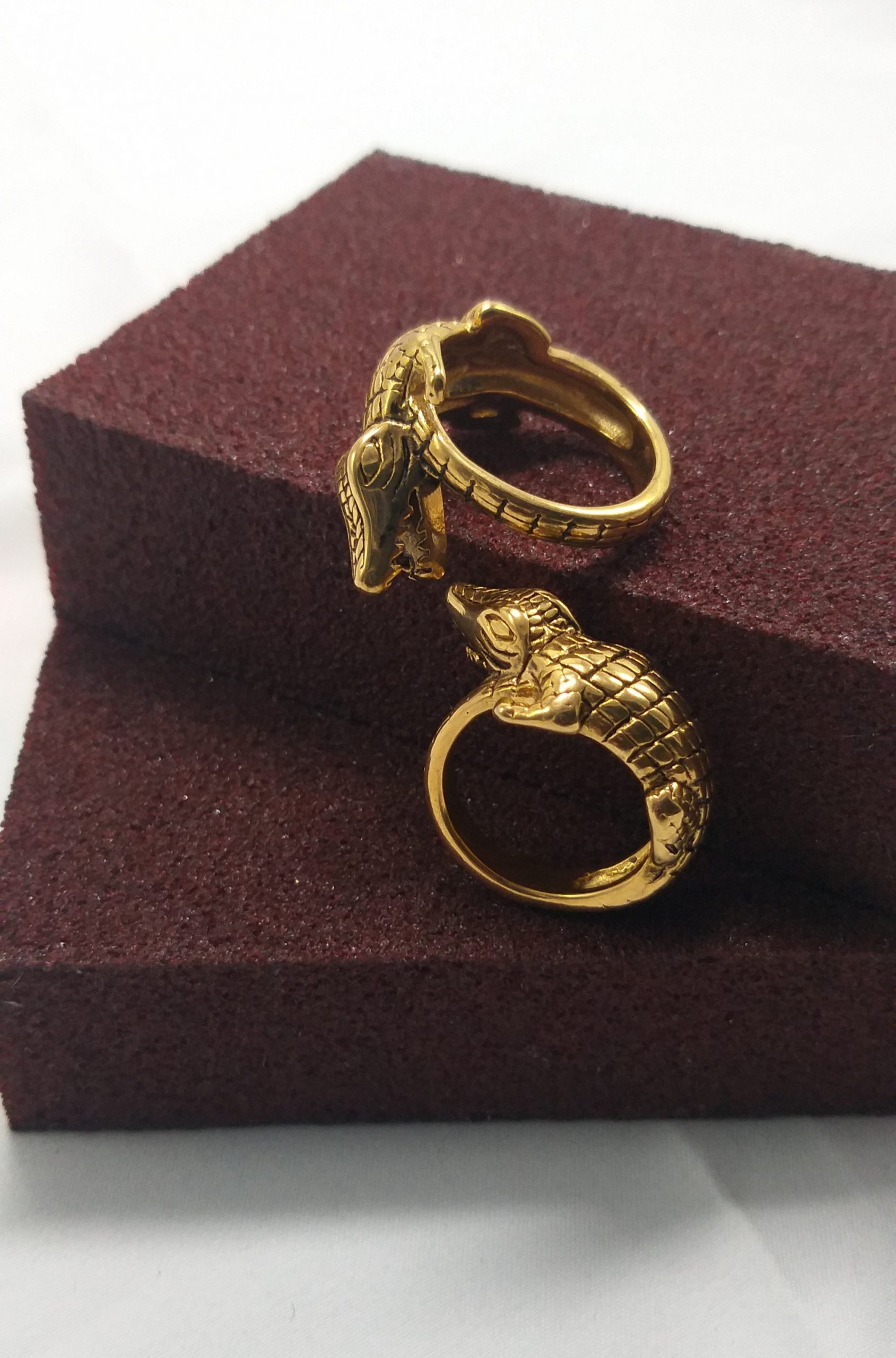 18k Gold plated stainless steel Crocodile Men's Ring