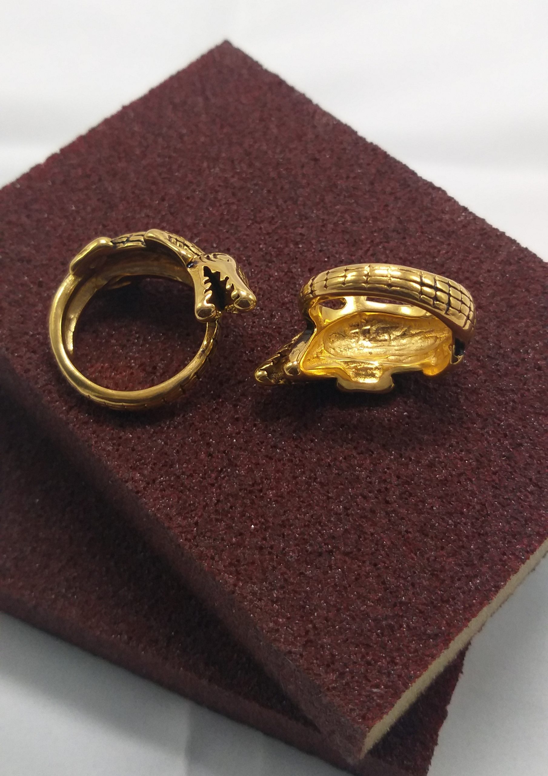 18k Gold plated stainless steel Crocodile Men's Ring