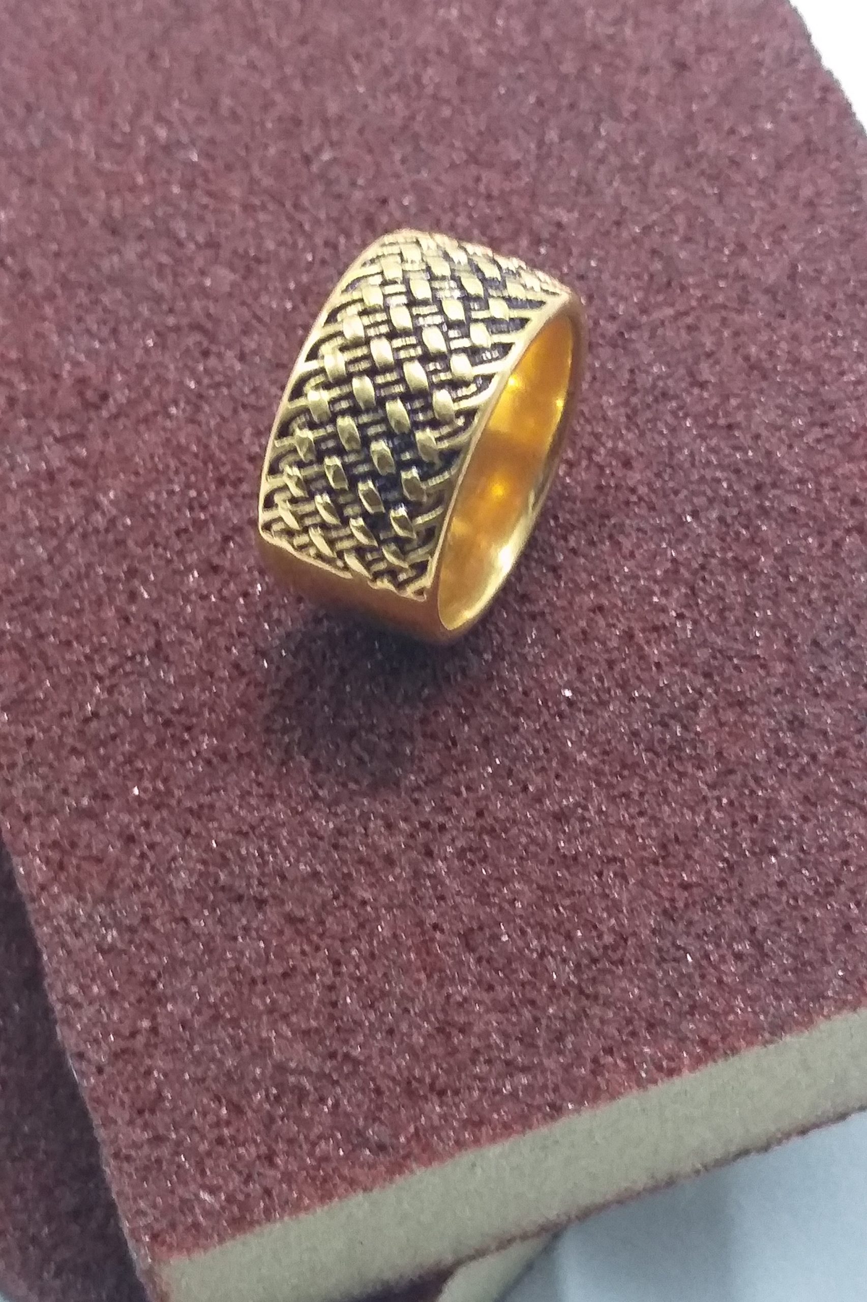 18k minimalist Gold plated stainless steel Men`s Ring