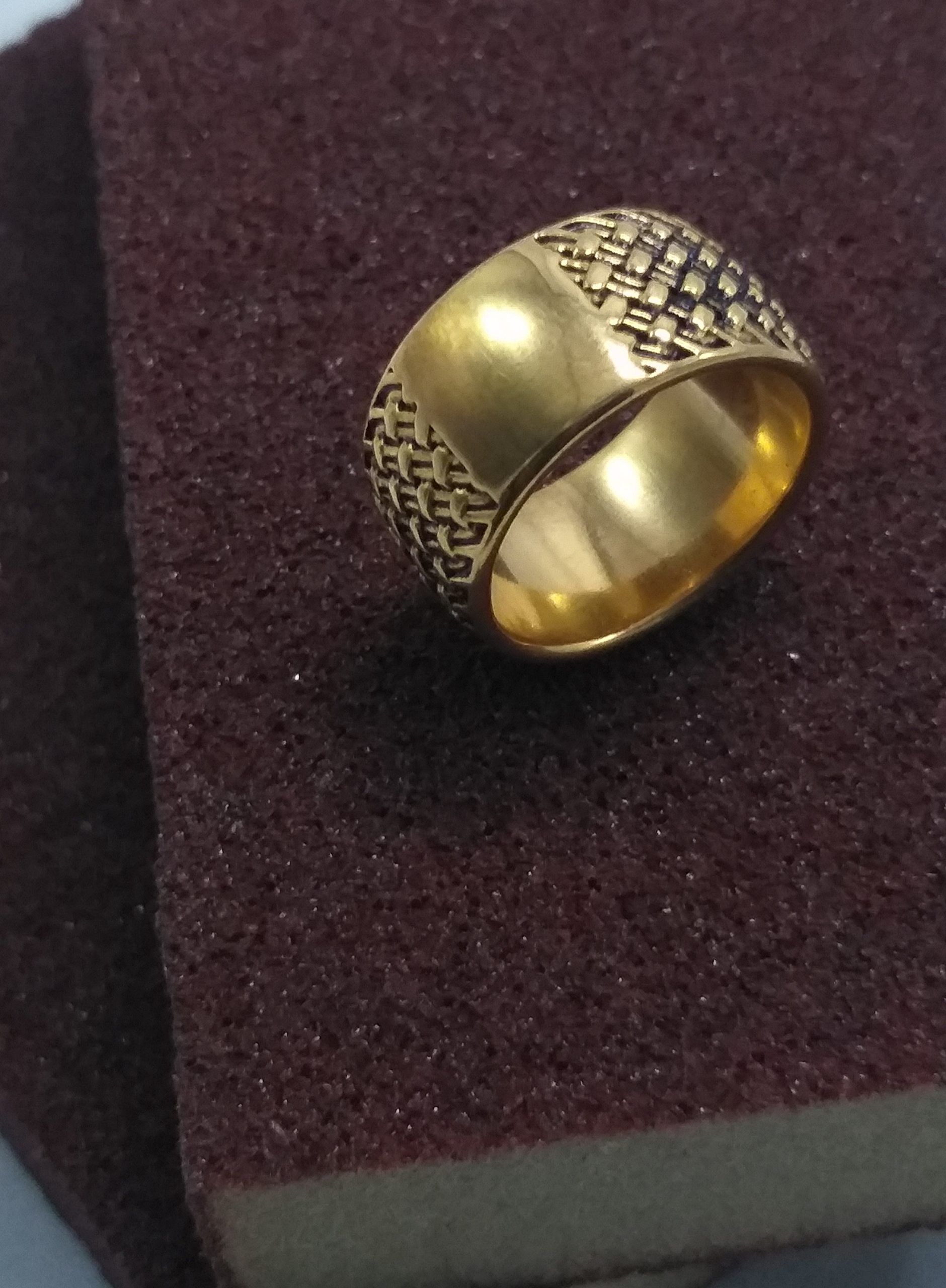 18k minimalist Gold plated stainless steel Men`s Ring