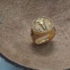 Pharaoh 18k Gold plated stainless steel Men`s Ring