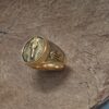 Pharaoh 18k Gold plated stainless steel Men`s Ring