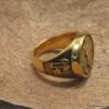 Pharaoh 18k Gold plated stainless steel Men`s Ring