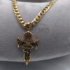Eye of Horus cross pendant stainless steel gold plated necklace