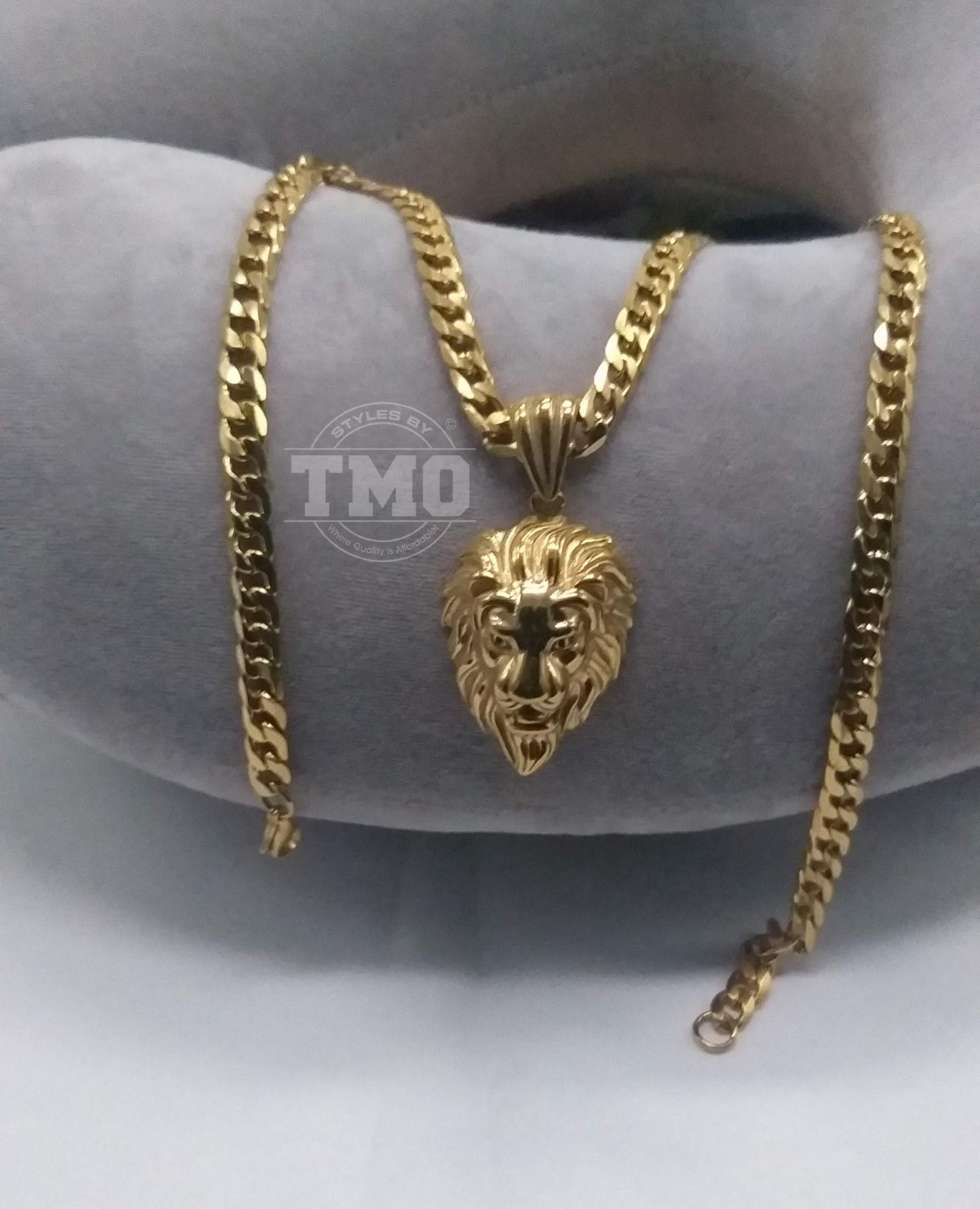 Lion head stainless steel necklace