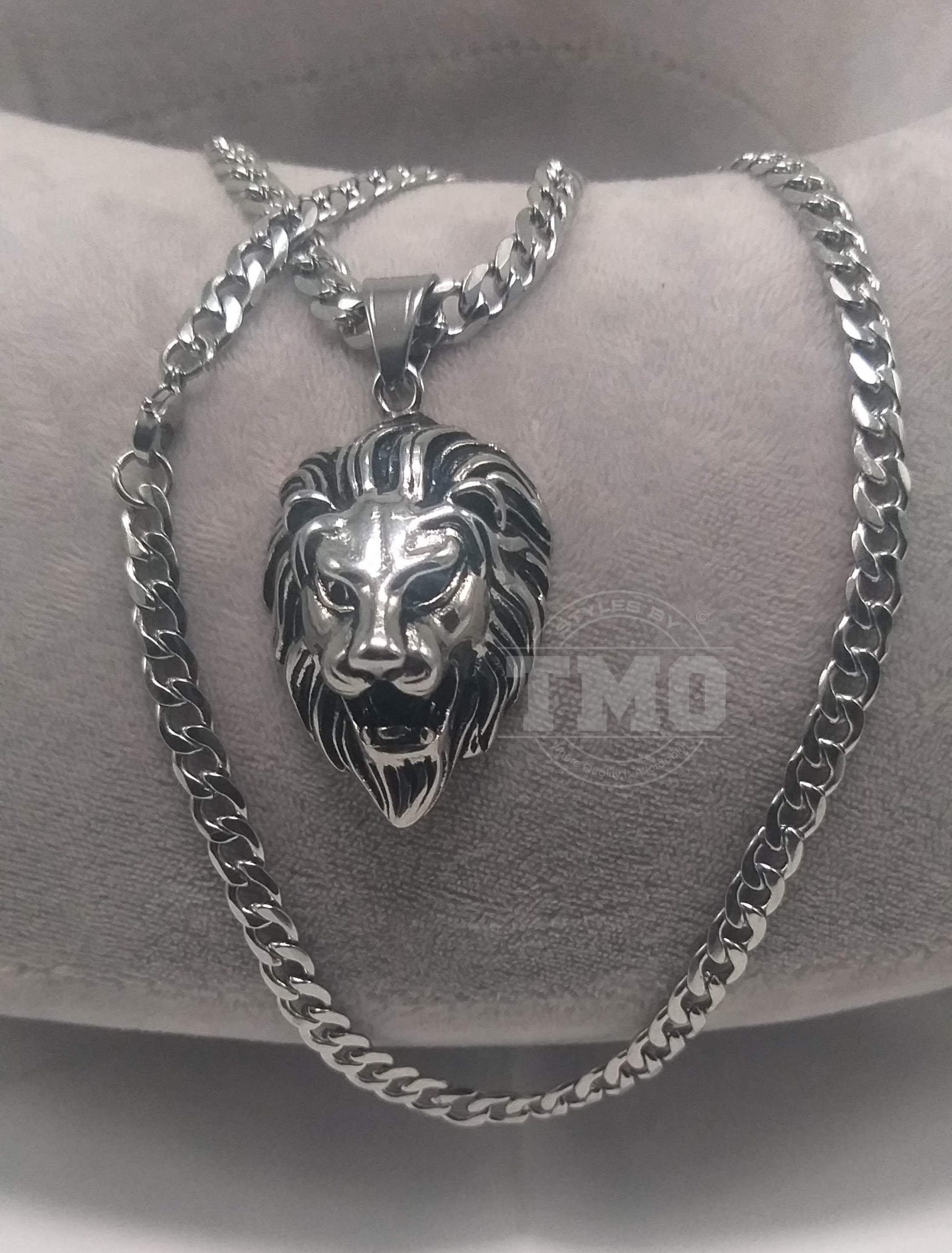 Lion head stainless steel necklace