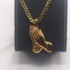 Praying Hands Stainless Steel Cuban Link Chain