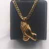 Praying Hands Stainless Steel Cuban Link Chain