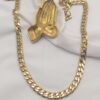 Praying Hands Stainless Steel Cuban Link Chain