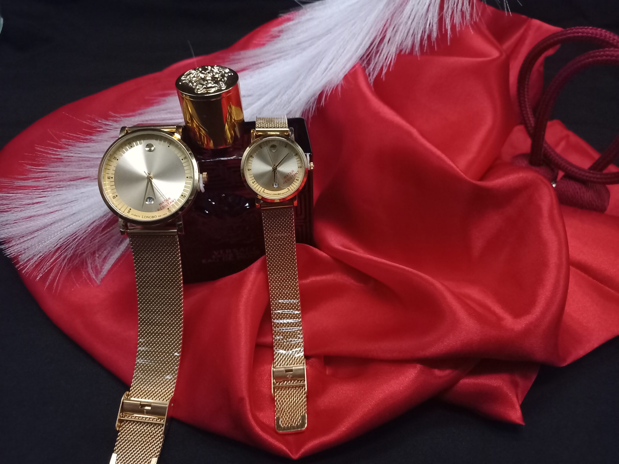 Gold shell, gold face, gold steel belt, men`s wear single calendar watch