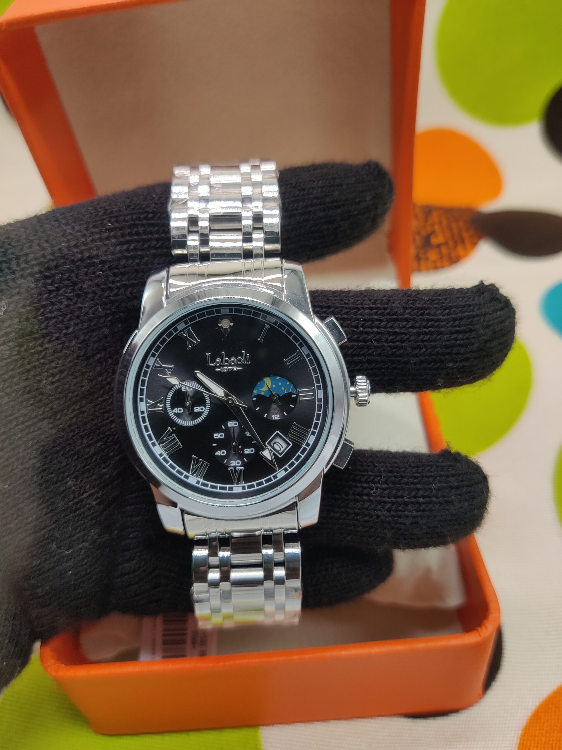 Longbo LA309 stainlesssteel Metal band men`s watch Black dial 30m water resistance