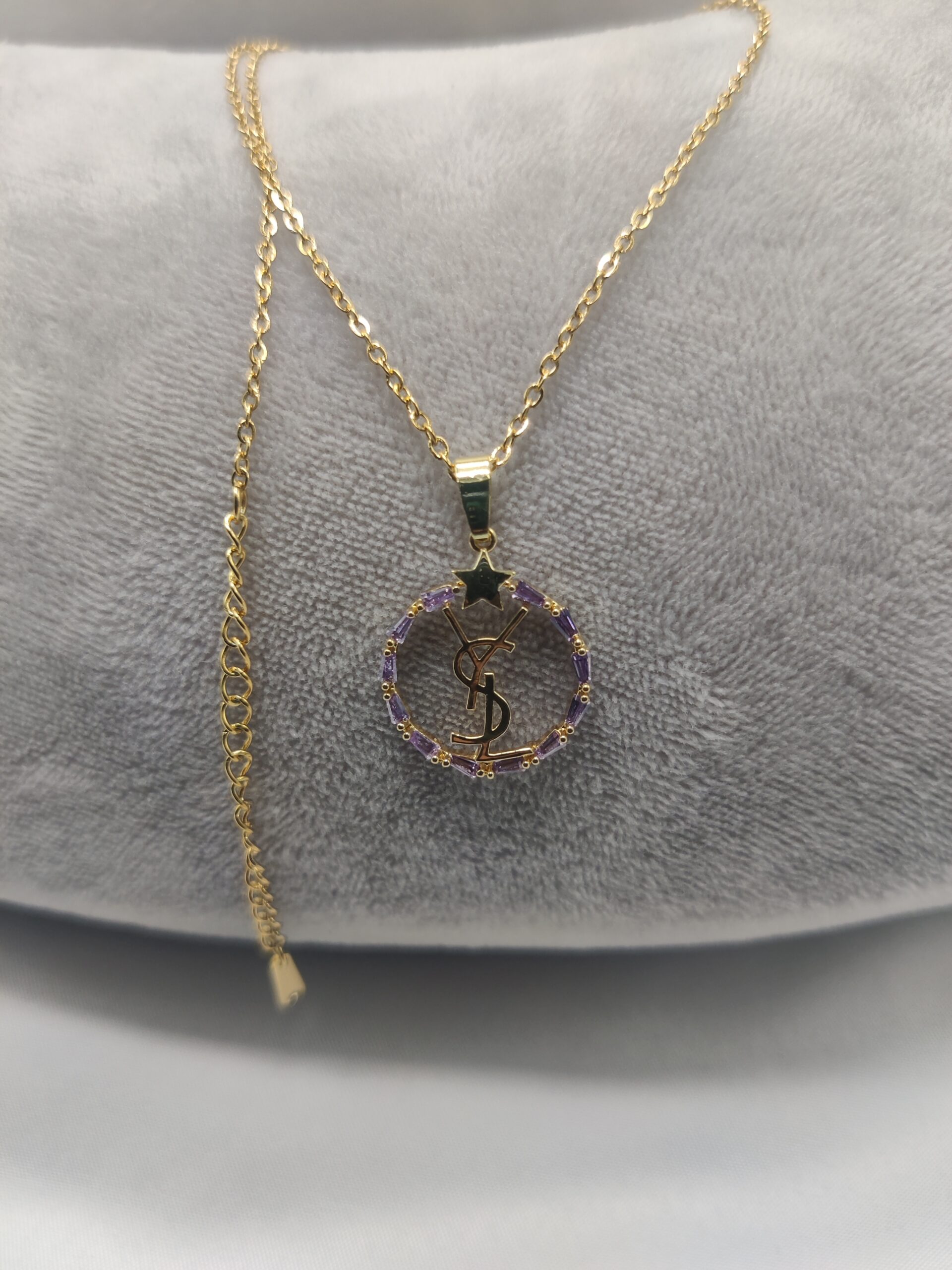 YSL Purple stone fancy necklace
