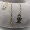 LV Inspired Round link Stainless steel gold plated necklace