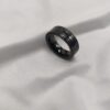 Black stainless steel ring 8mm wide by 1.8 thick size 9