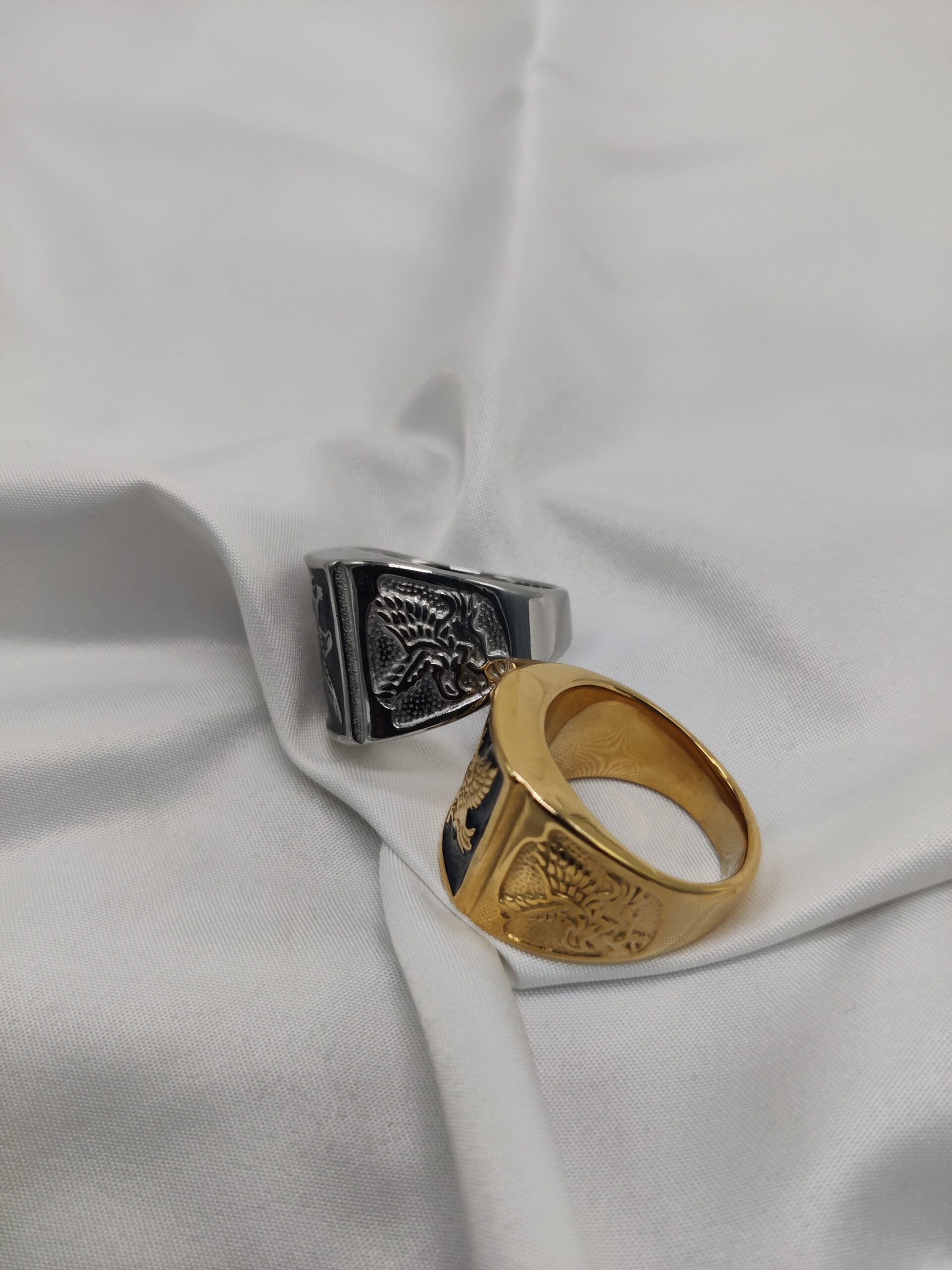Eagle stainless steel rings Gold plated/Stainless steel color