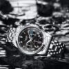 Longbo LA309 stainlesssteel Metal band men`s watch Black dial 30m water resistance